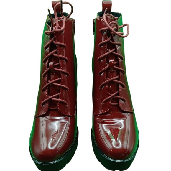 Allegra K Women Size 9 Lace up Side zip ankle boots - Picture 2 of 4